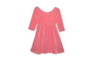 Twirly Dress in Pink Candy Stretch Velvet