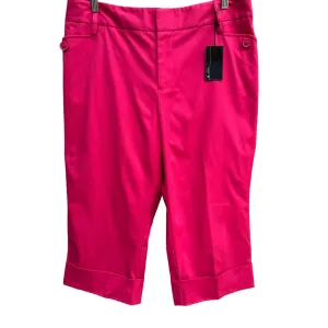 Venezia Womens Pink Stretch Cotton Crops Mid-Calf Length Capri Pants - New - 16