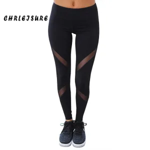 VenusFox Mesh Black Sportswear Fitness Leggings