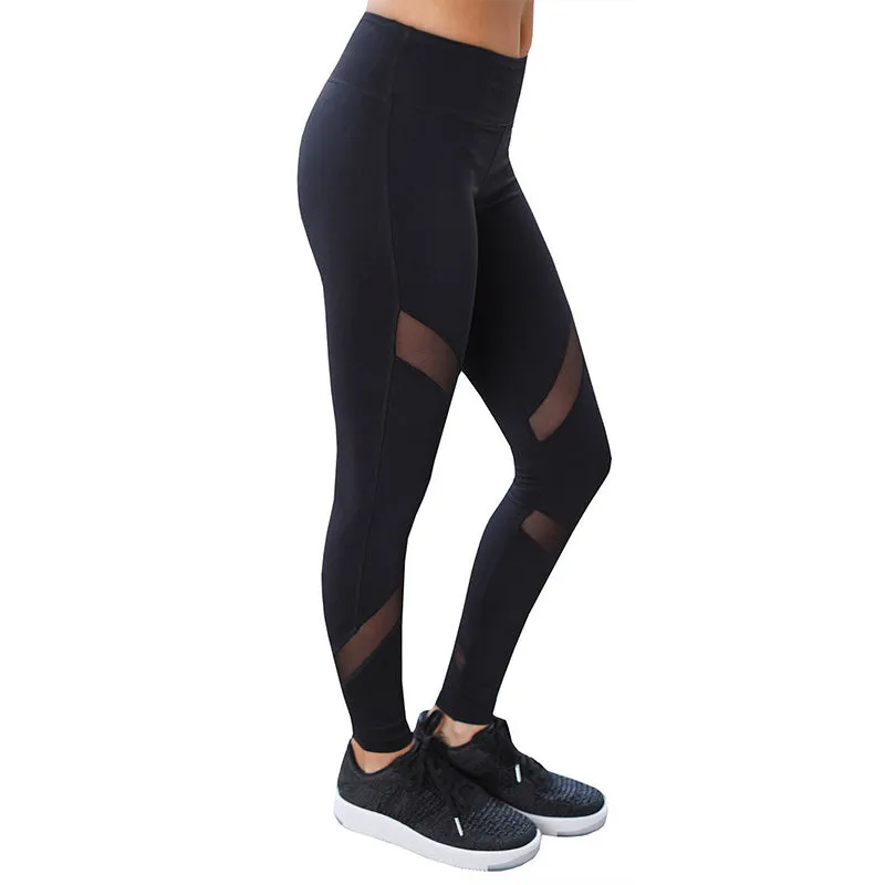 VenusFox Mesh Black Sportswear Fitness Leggings