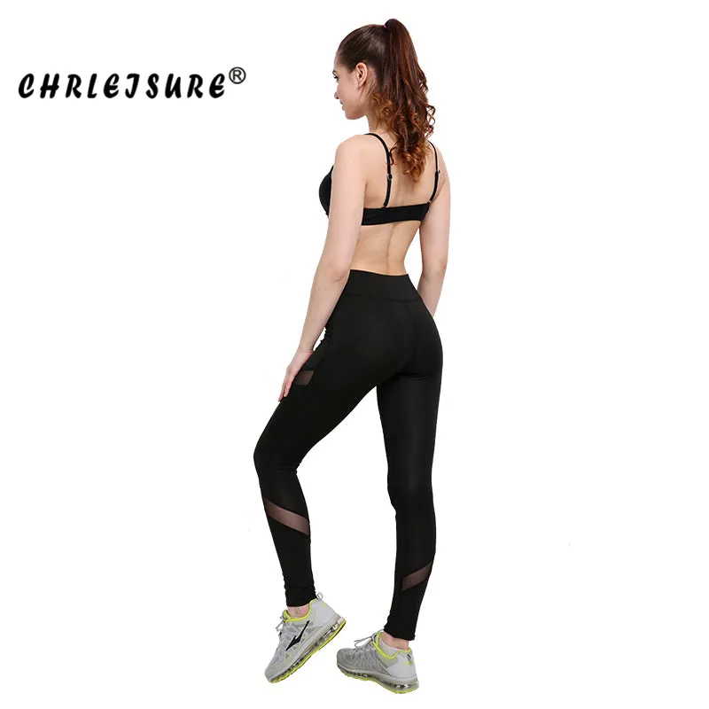 VenusFox Mesh Black Sportswear Fitness Leggings