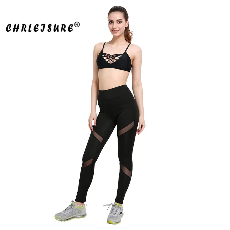 VenusFox Mesh Black Sportswear Fitness Leggings