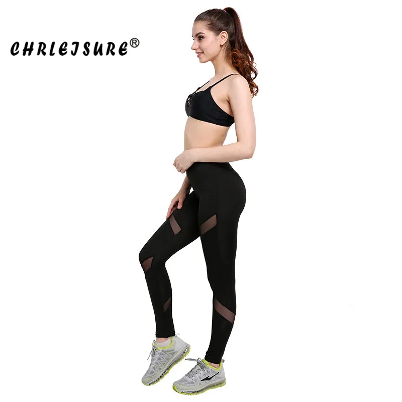 VenusFox Mesh Black Sportswear Fitness Leggings