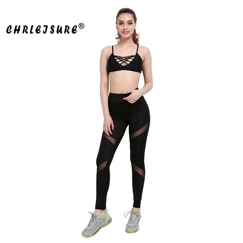 VenusFox Mesh Black Sportswear Fitness Leggings