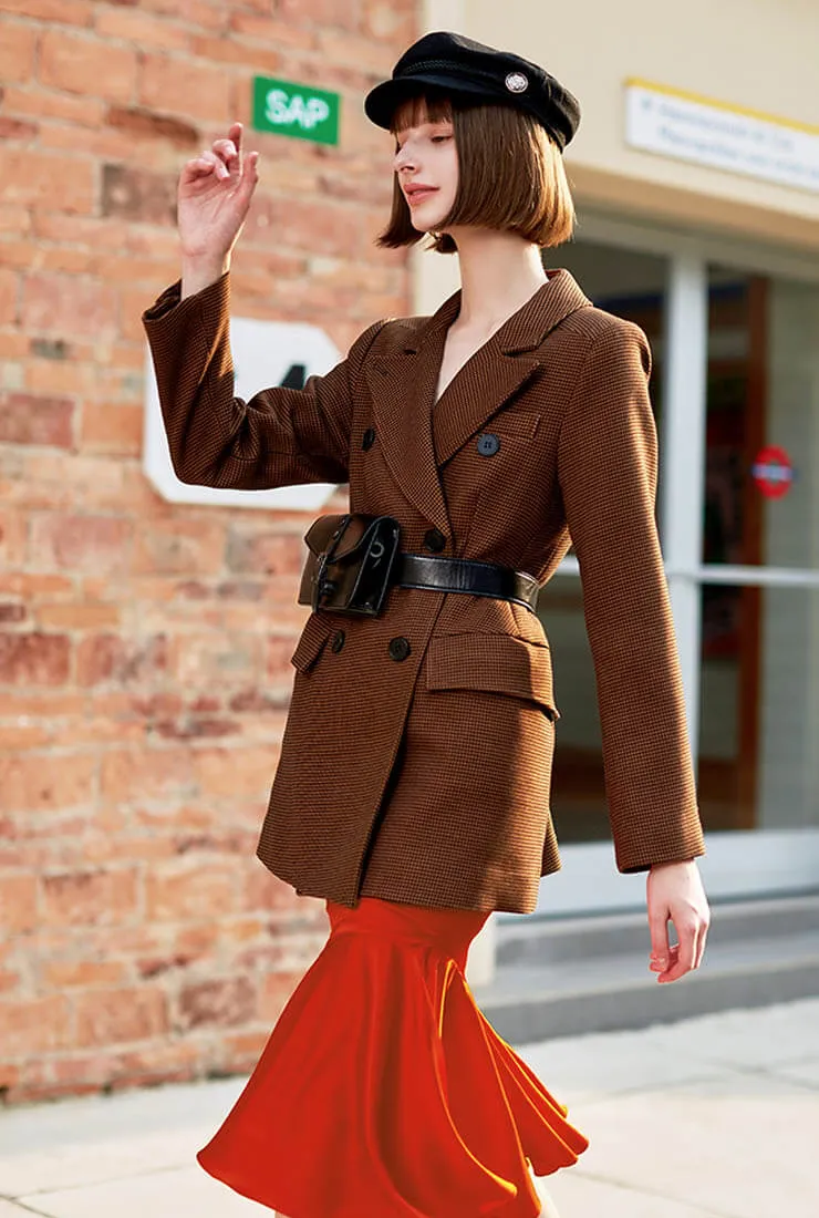 Vintage Slim Long-sleeved Woolen Coat