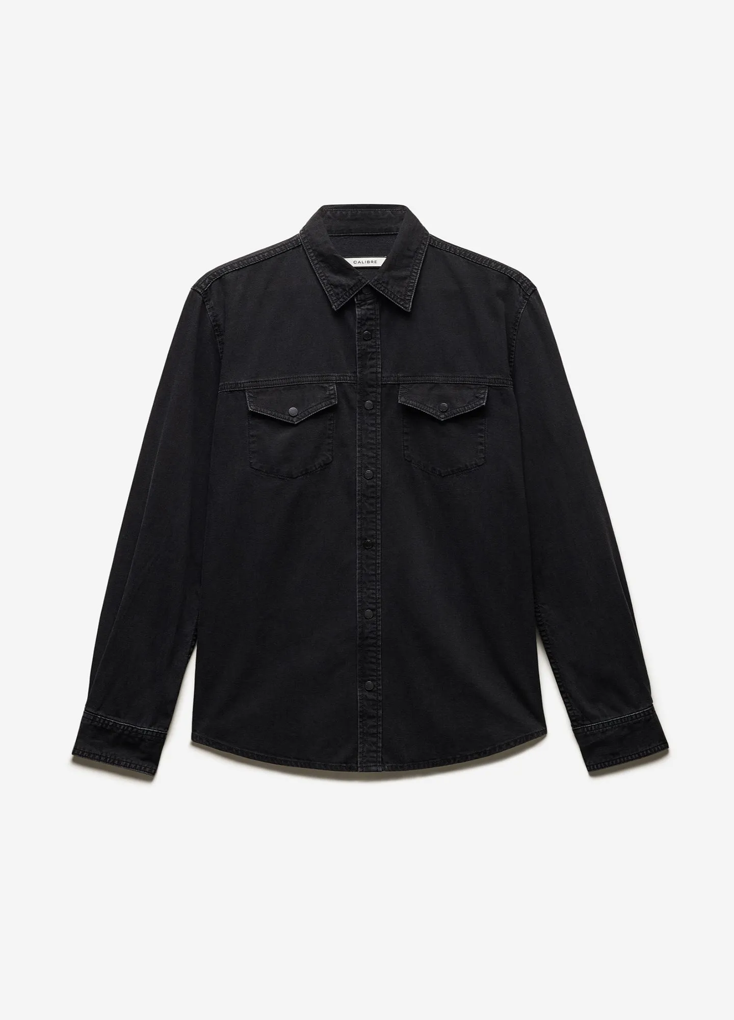 Vintage Washed Denim Shirt Black