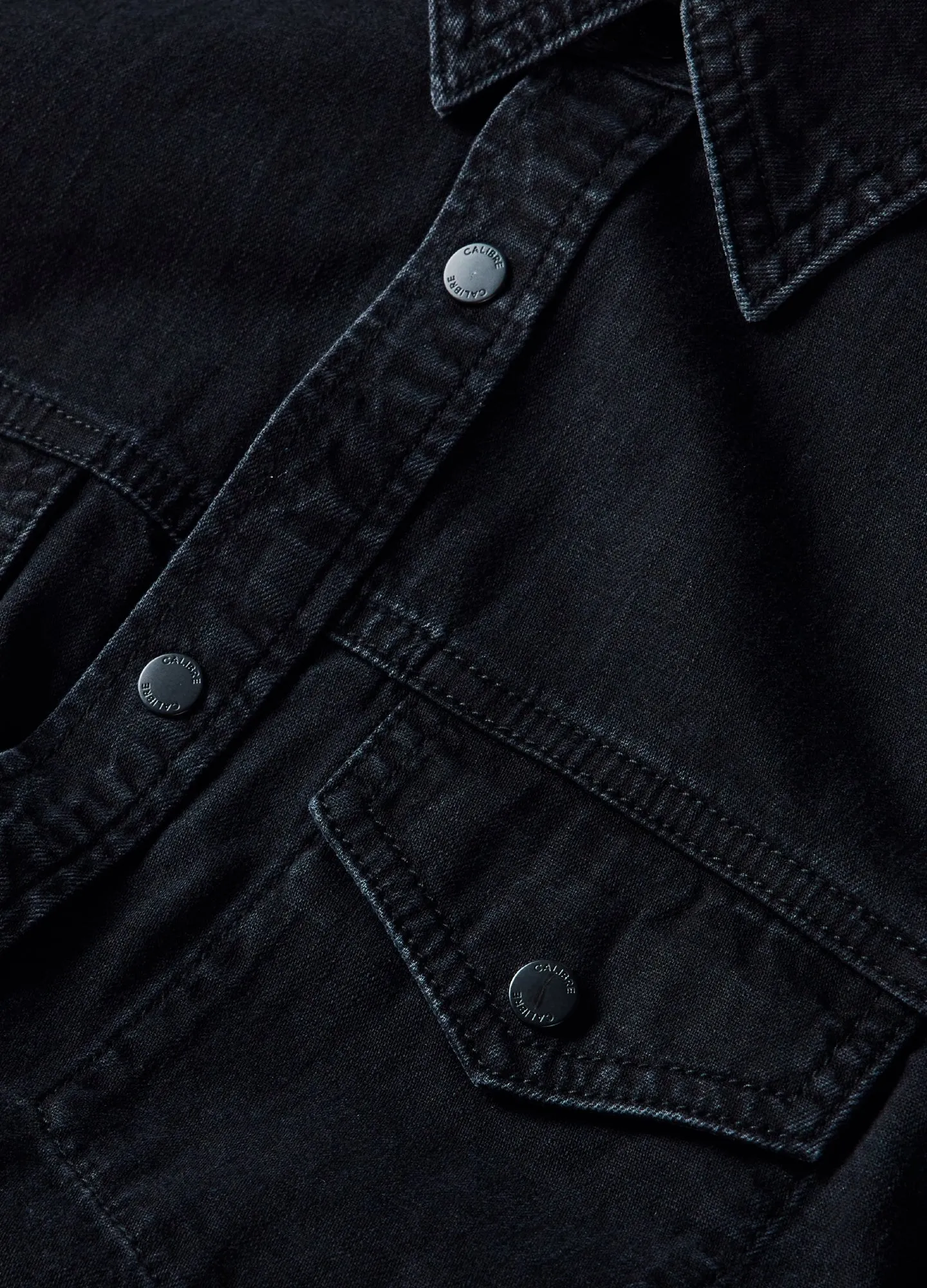 Vintage Washed Denim Shirt Black