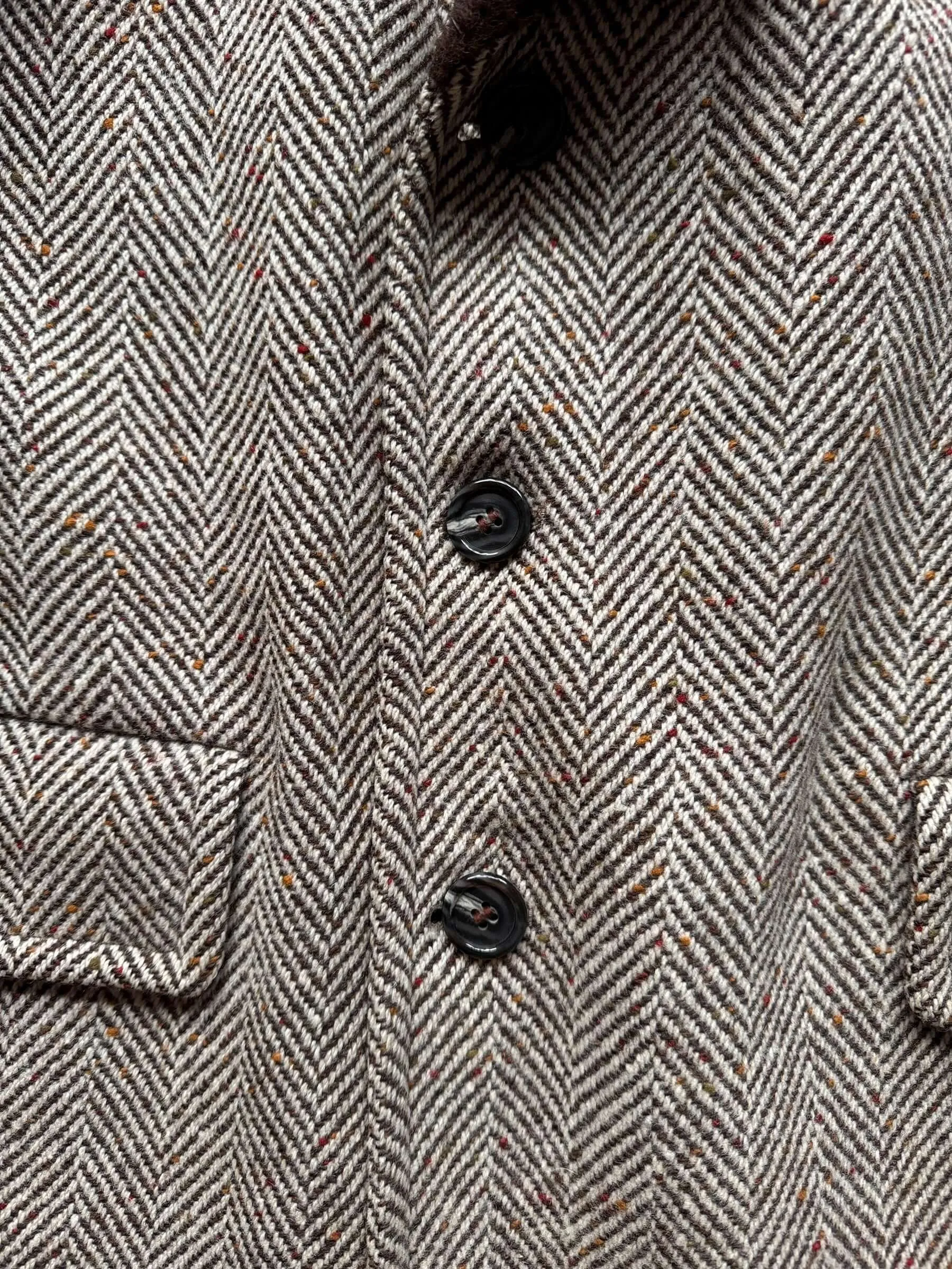 Vintage Zero King Wool Herringbone Overcoat SZ 40