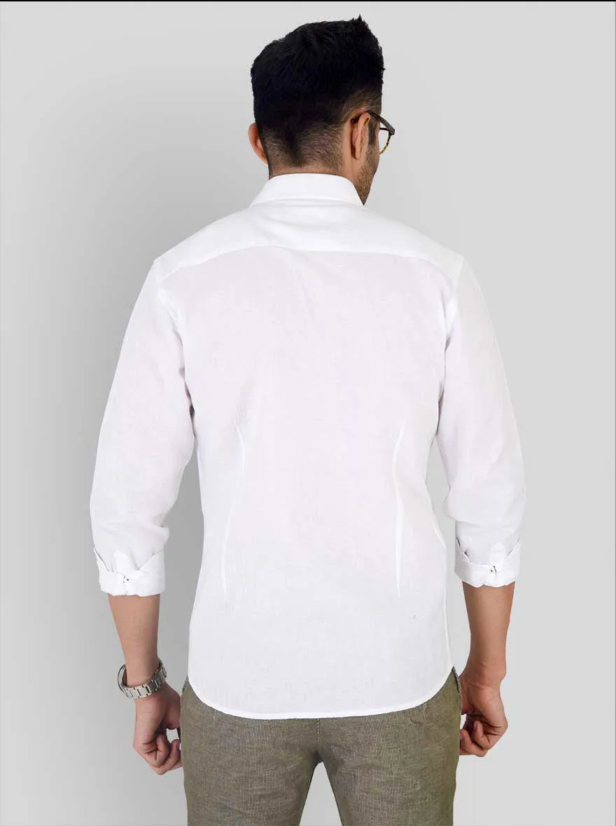 White Solid Smart Fit Casual Shirt | Greenfibre