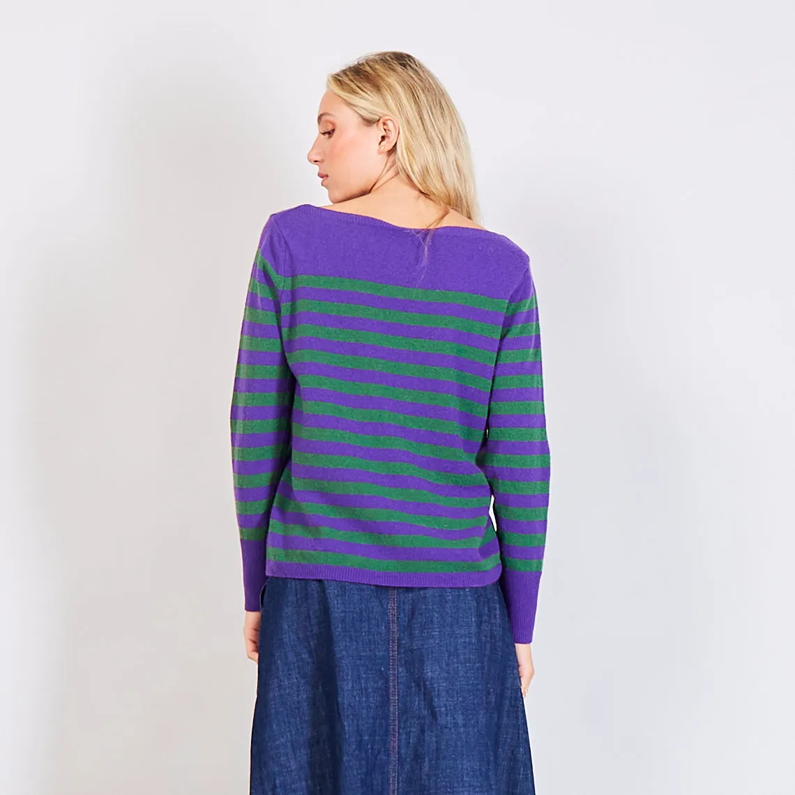 Wholesale pinstripe Cashmere knitted sweater