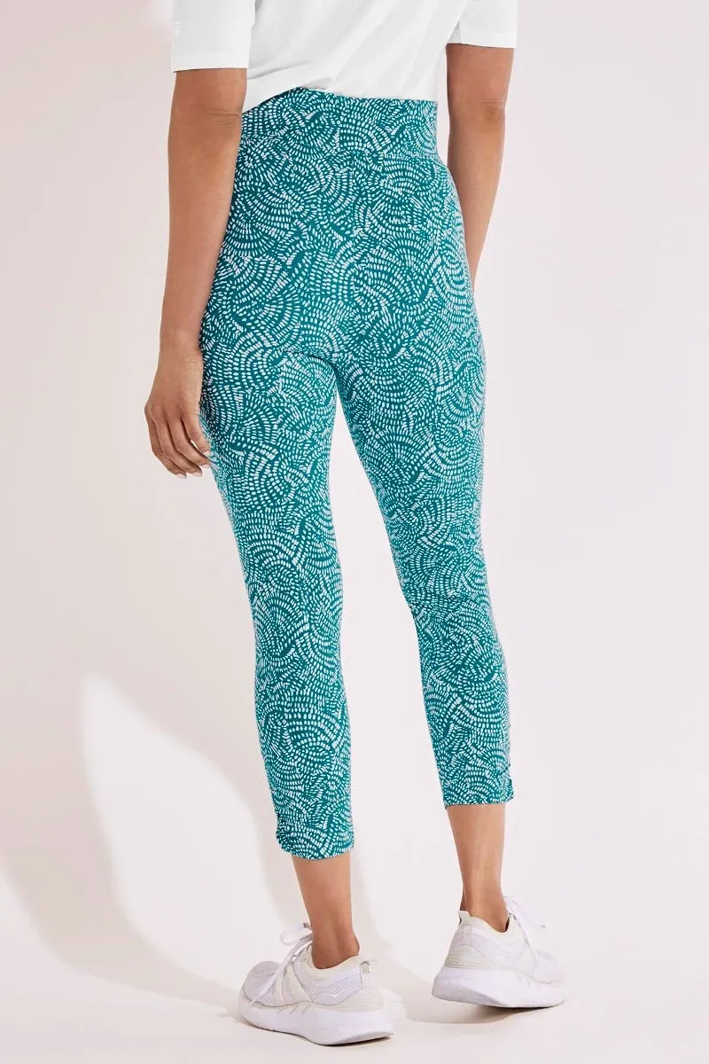 Women's Matiz Ruched Capris | Loyal Teal Summer Swirl