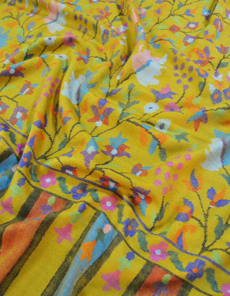 yellow kanni jamma pashmina shawl 8565