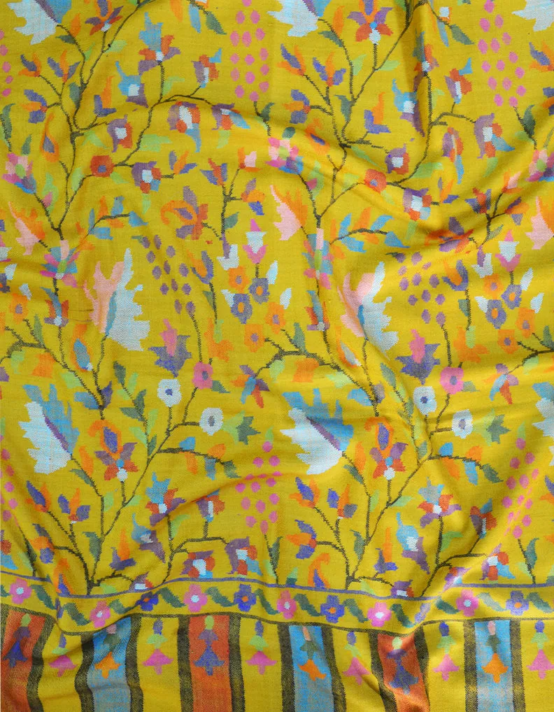 yellow kanni jamma pashmina shawl 8565